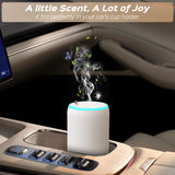 Parquix difusor instalado en el coche proporcionando aroma constante y sin agua