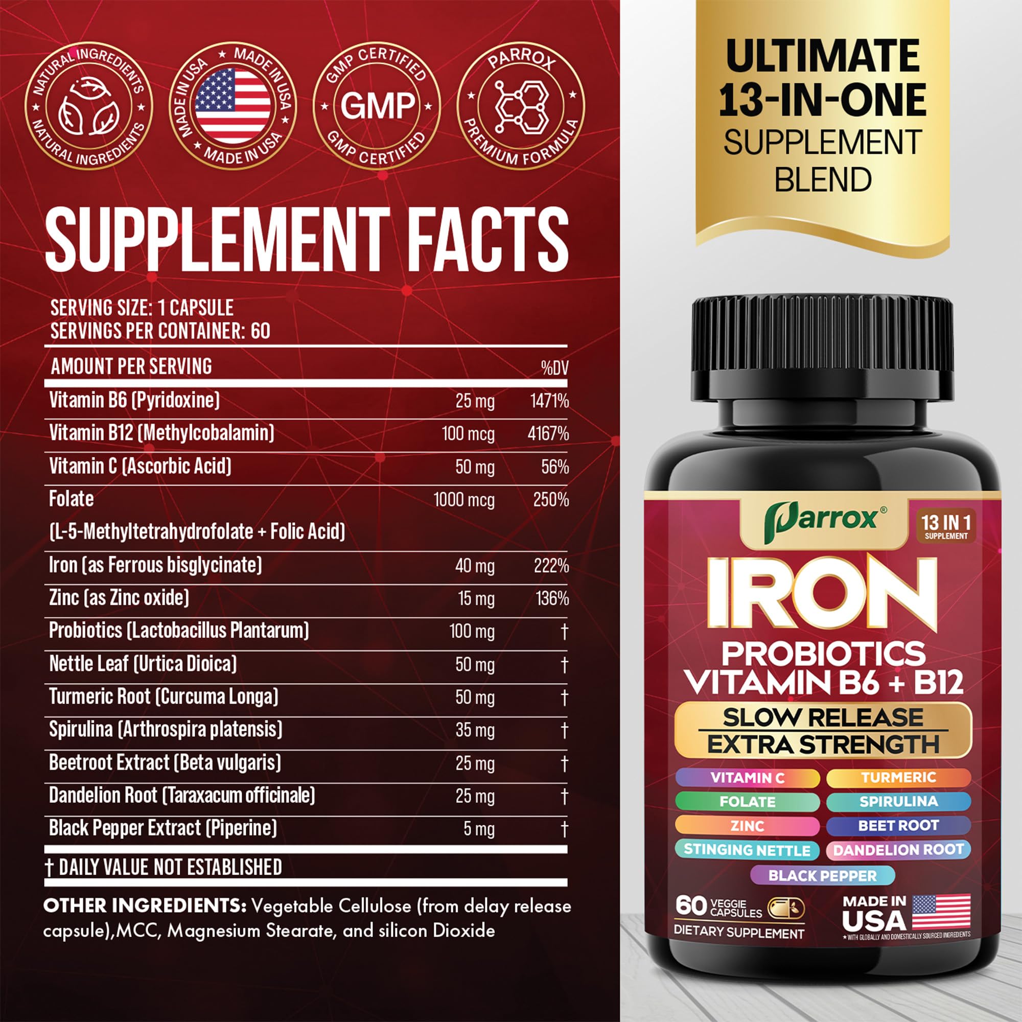 Parrox cápsula vegana en mano que ilustra tamaño y facilidad de ingestión