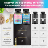 Parrox comparación de tamaño con manos para apreciar el volumen del pack