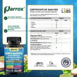 Parrox Corti-Smooth caja y frasco mostrando el conteo 60ct