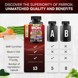 Etiqueta nutricional Parrox con lista de ingredientes y concentración por cápsula