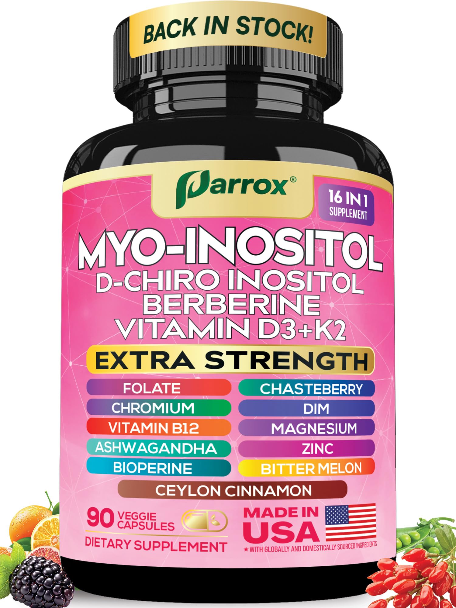 Parrox frasco frontal mostrando diseño y beneficio de mezcla integral