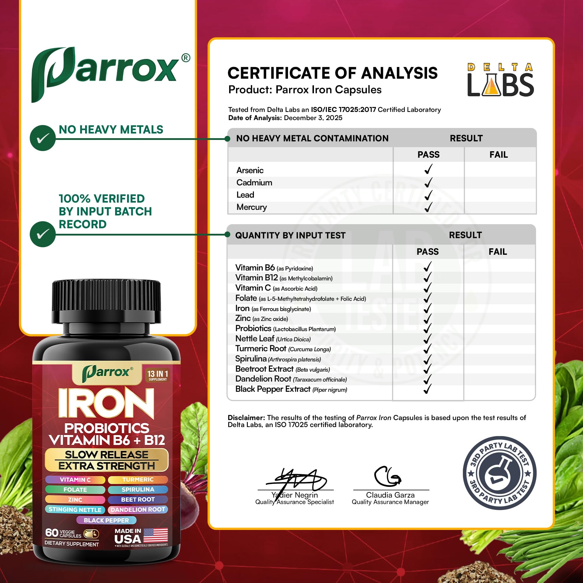 Instalación de producción en EE. UU. con control de calidad Parrox, reflejo de pureza