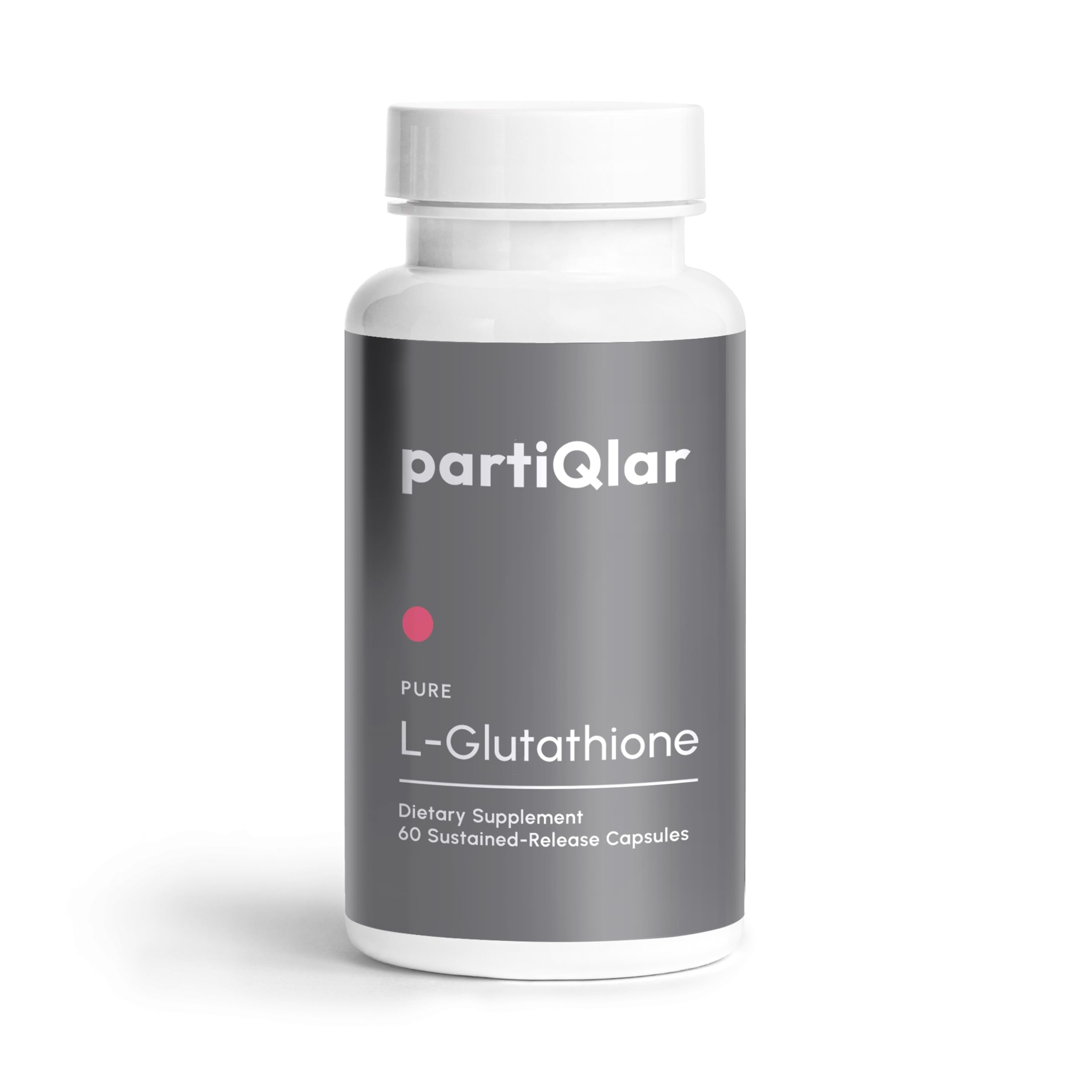 partiQlar frasco frontal mostrando 60 cápsulas y diseño claro, beneficio: confianza en pureza