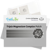 Patch Aid frontal del parche triple mostrando el empaque y uso práctico
