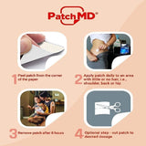 PatchMD parche sobre la mano para comparar tamaño y orientar aplicación