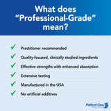 Patient One etiqueta nutricional legible que muestra ingredientes clave