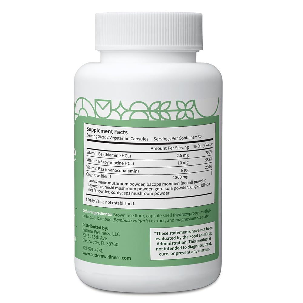 Pattern Wellness etiqueta nutricional y lista de ingredientes clave clara