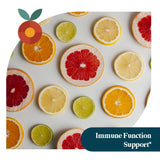 Pattern Wellness fruto camu-camu ilustrando vitamina C natural y energía
