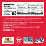 Etiqueta nutricional PB2 vista de cerca demostrando 20 g de proteína