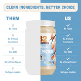 PB2 polvo espolvoreado sobre avena, añade proteína y fibra prebiótica