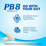 PB8 etiqueta nutricional mostrando cepas y cantidad de UFC clara