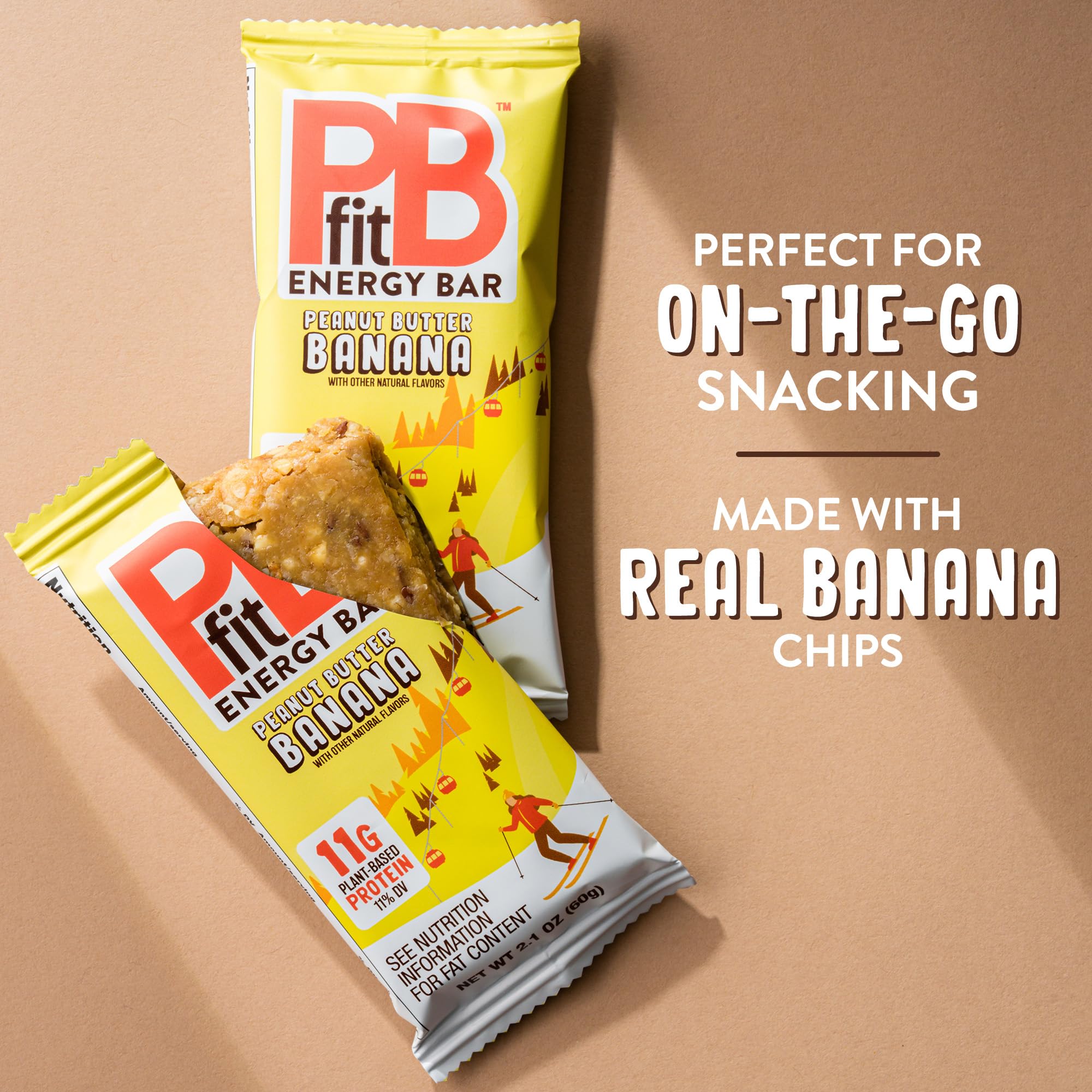 PBfit close-up de chips de banana reales que aportan dulzor