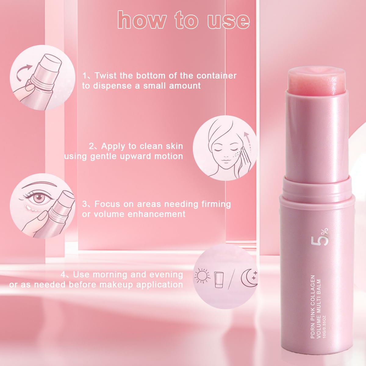 Generic PDRN Pink aplicación en contorno de ojos para aspecto más terso