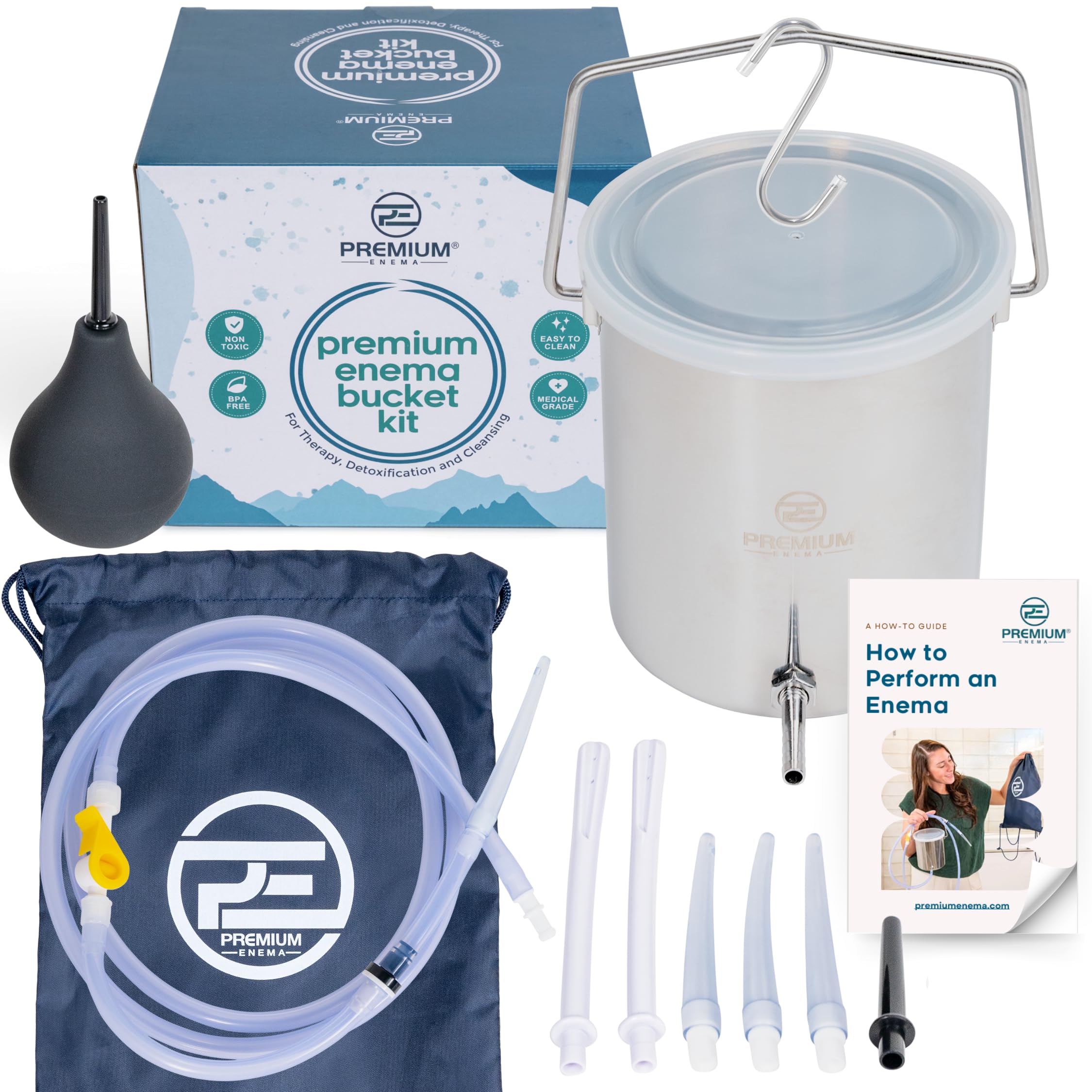 PE Premium Enema balde frontal resistente mostrando acabado higiénico