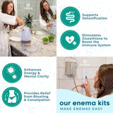 PE Premium Enema bolsa de 1 lb junto a objetos para escala visual