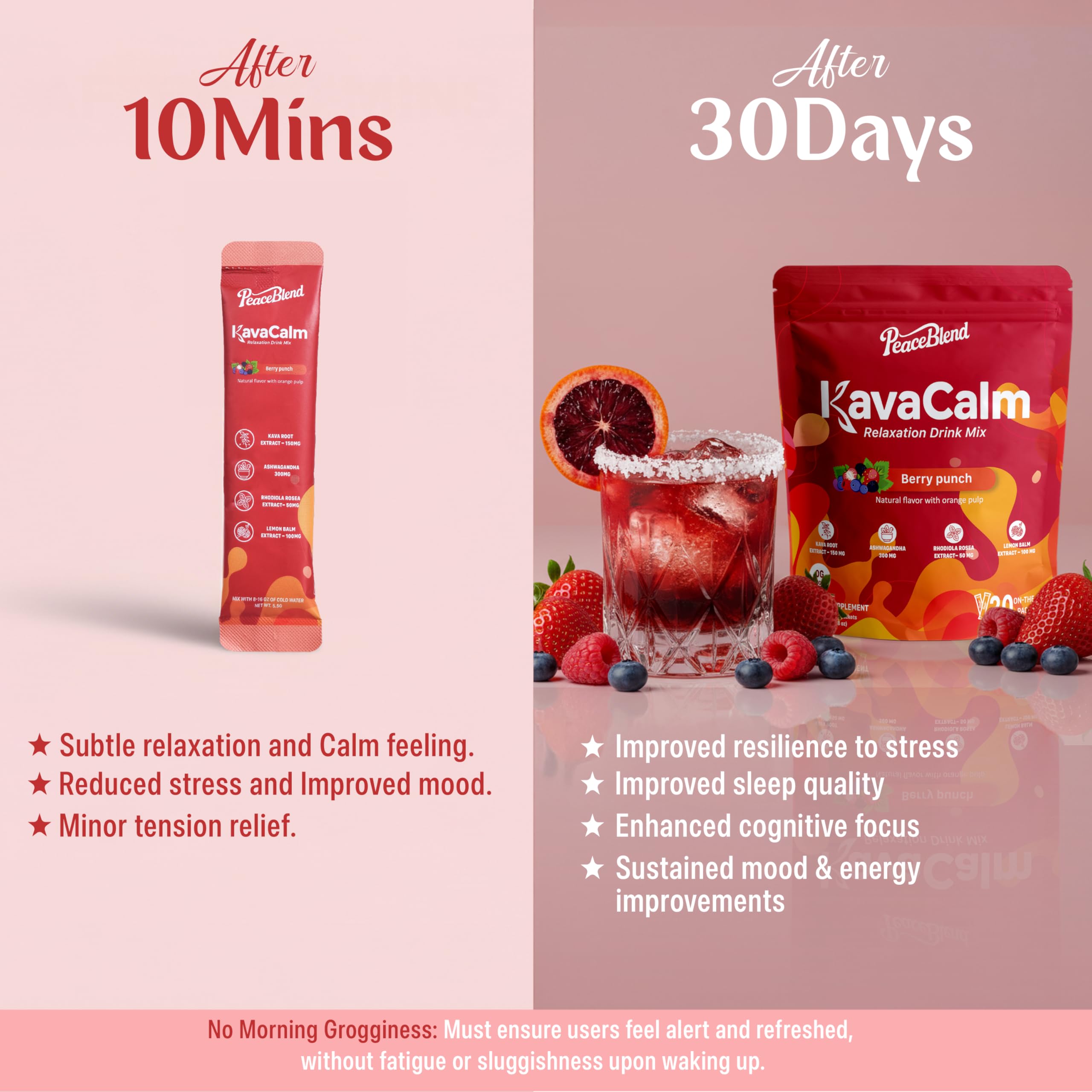 PEACEBLEND etiqueta con ingredientes, transparencia y calidad garantizada