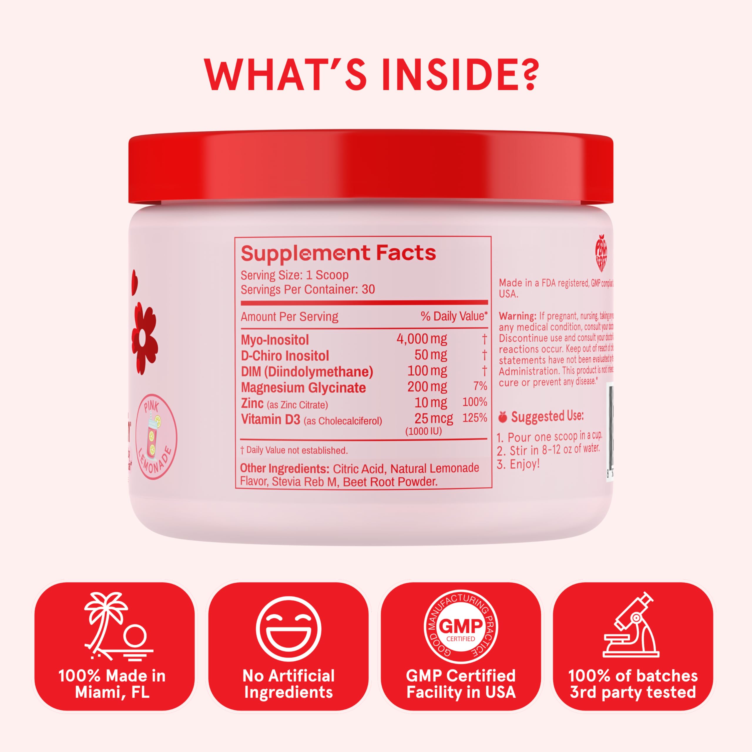 Peach Perfect etiqueta de ingredientes destacando información nutricional clara