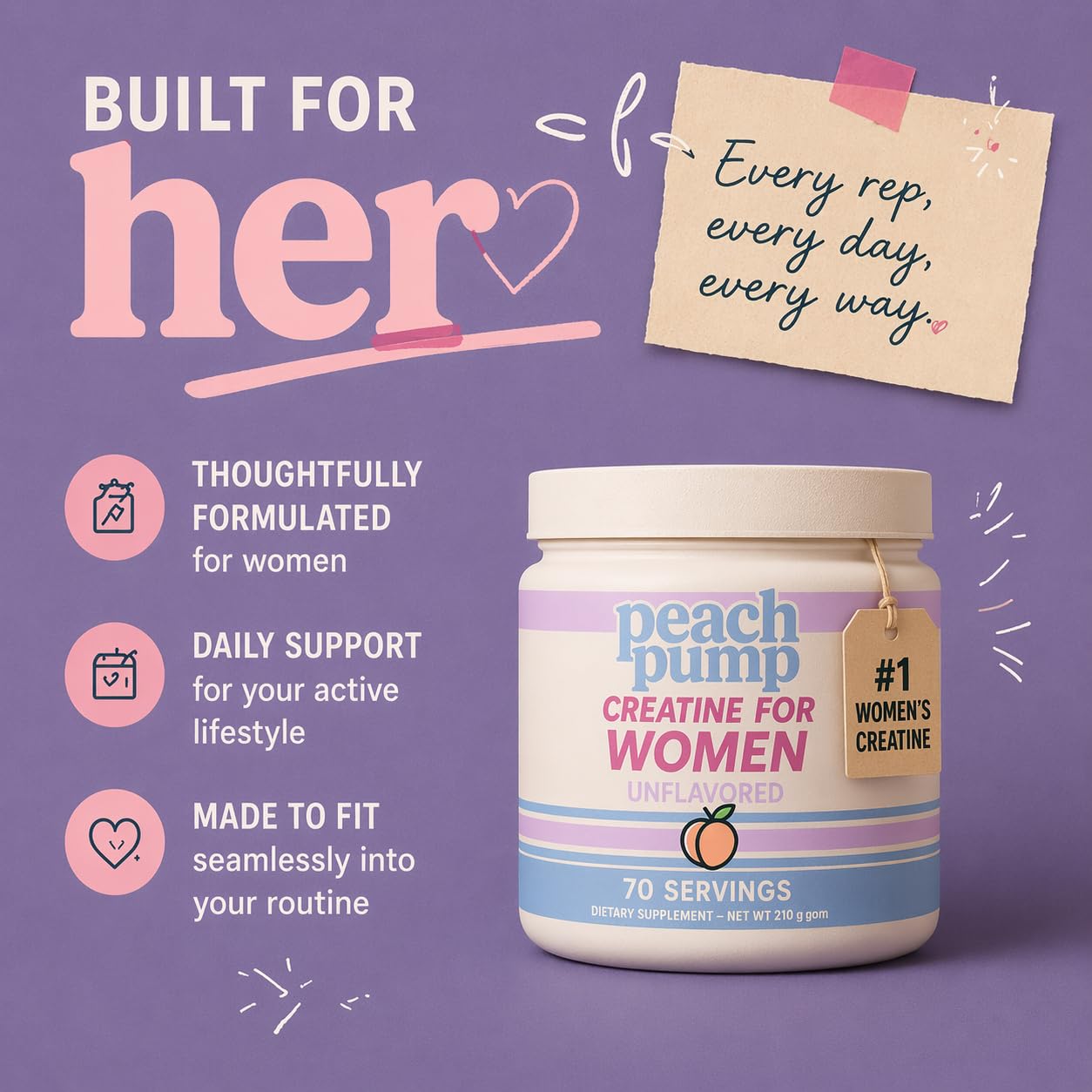 Peach Pump etiqueta nutricional clara con datos de porción