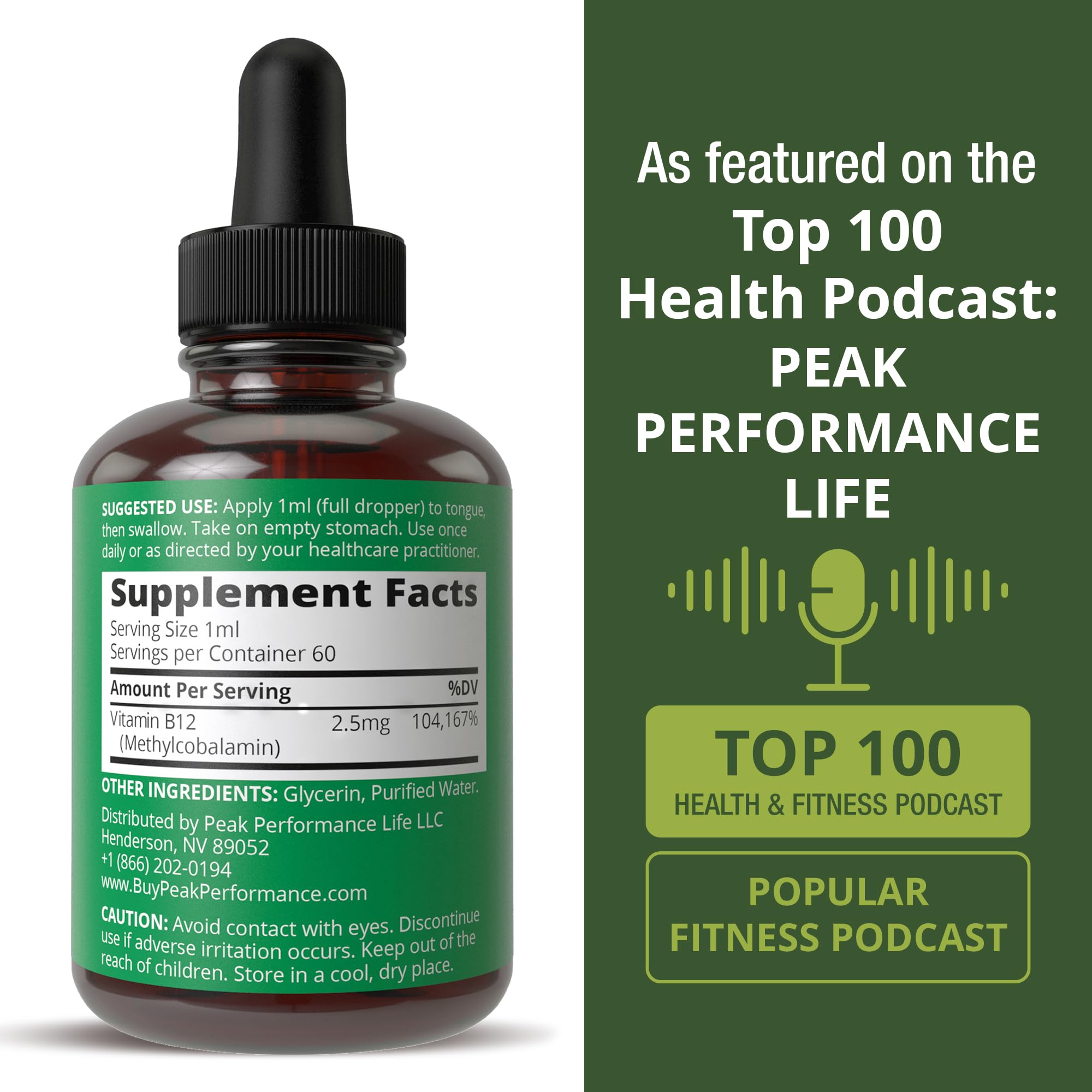Peak Performance gotas mezcladas en jugo para consumo fácil