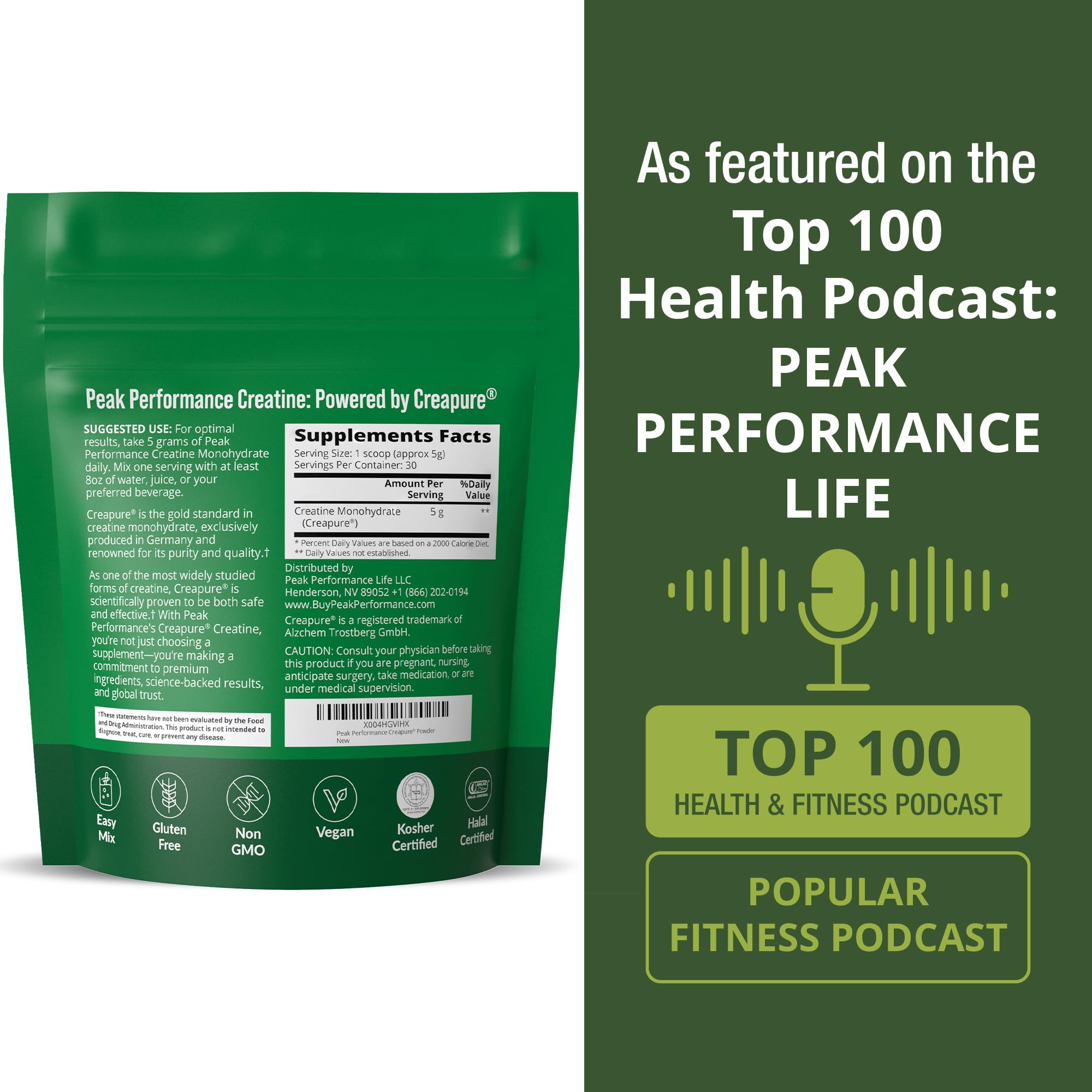 Peak Performance batido en gimnasio integrando creatina sin sabor
