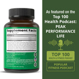 Peak Performance etiqueta con información nutricional y certificaciones claras