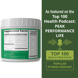 Peak Performance etiqueta nutricional con información clara de ingredientes