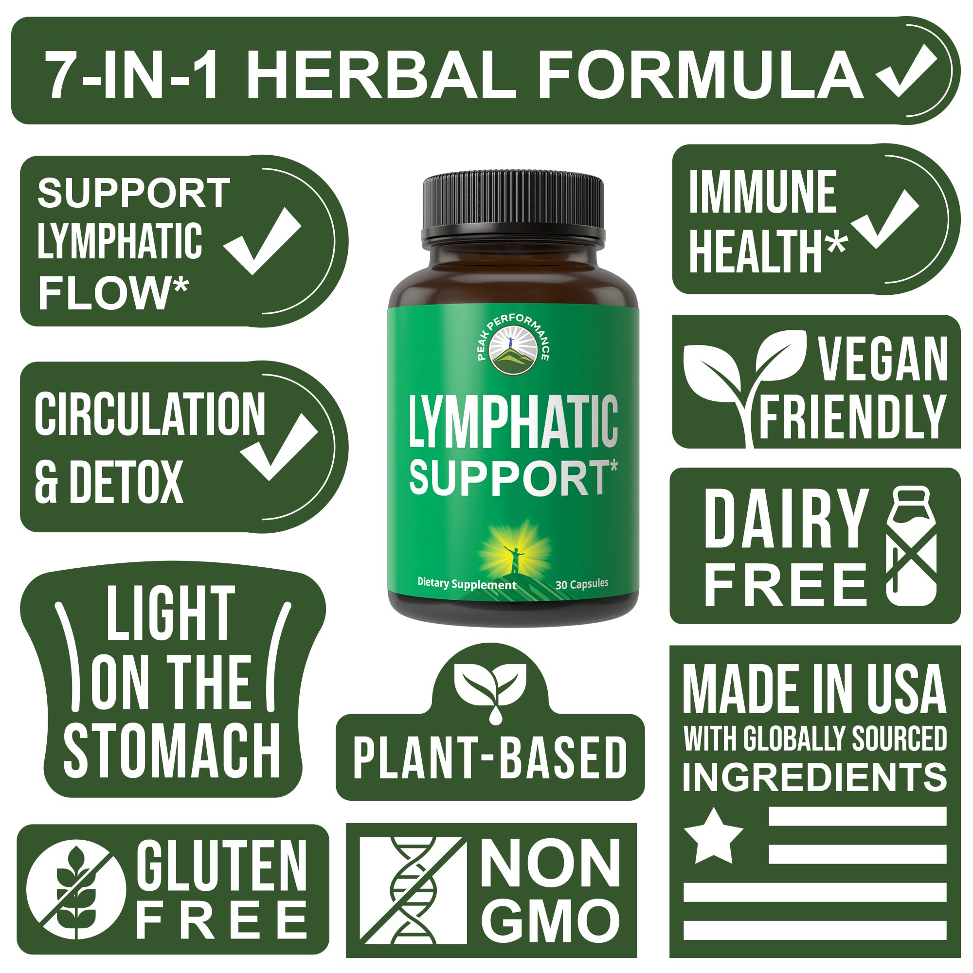 Peak Performance ingredientes naturales juntos para limpieza corporal