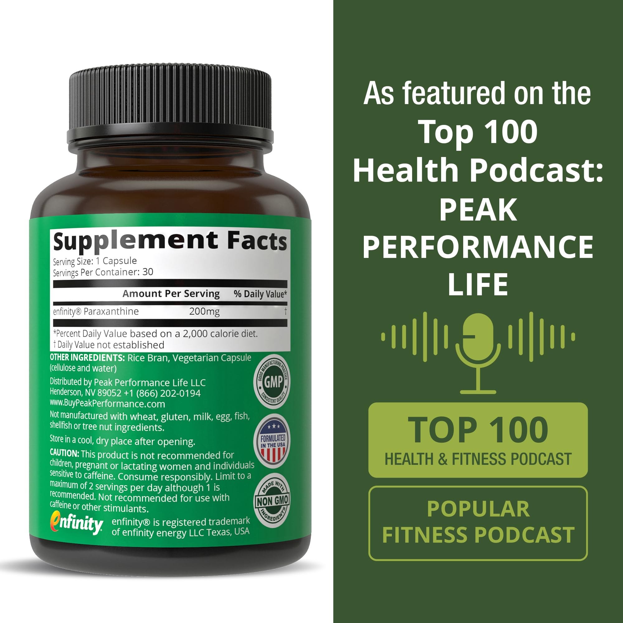 Peak Performance cápsulas junto a una moneda para comparar tamaño y portabilidad
