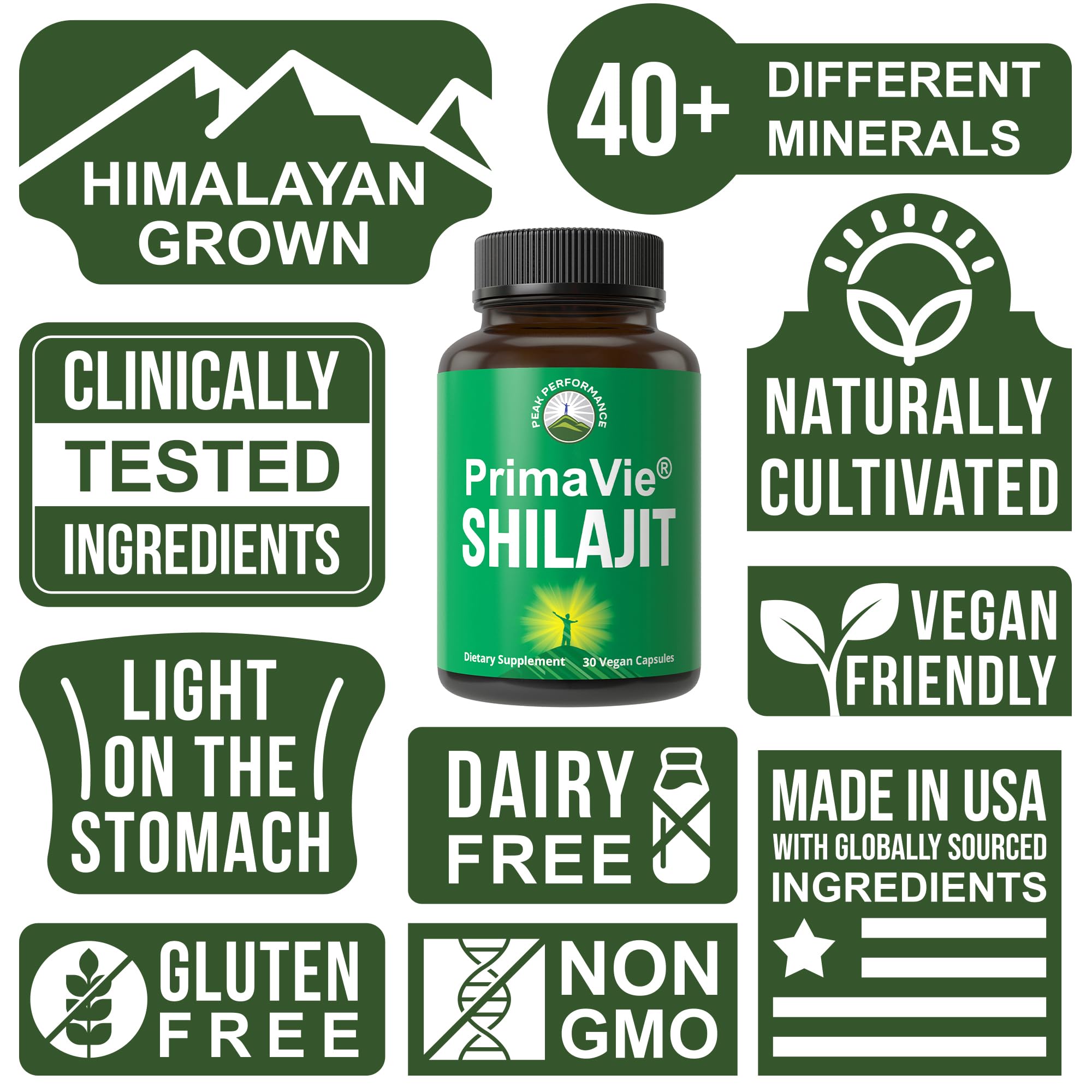 Peak Performance polvo de shilajit mostrando textura y pureza