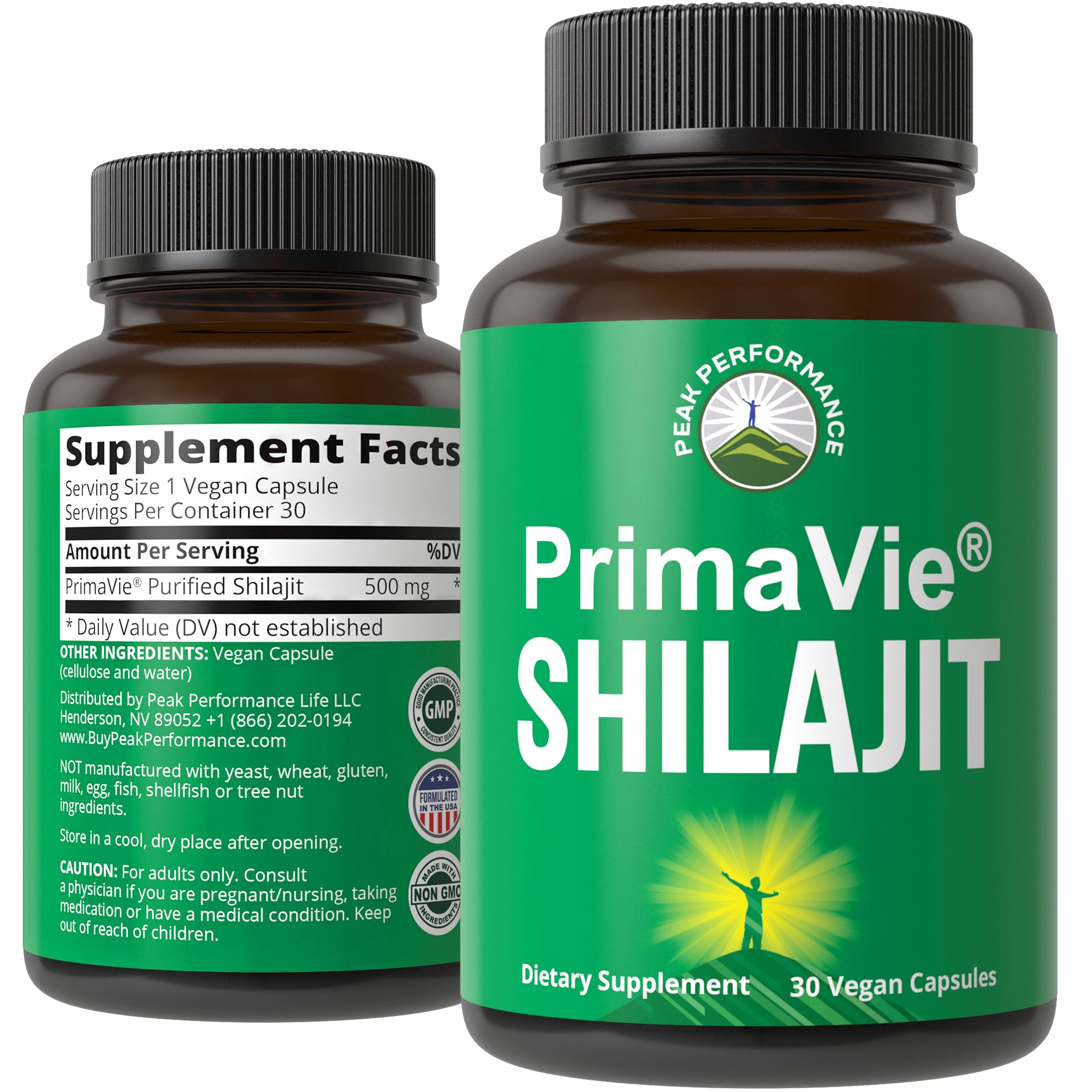 Peak Performance frontal del envase con etiqueta clara y confianza
