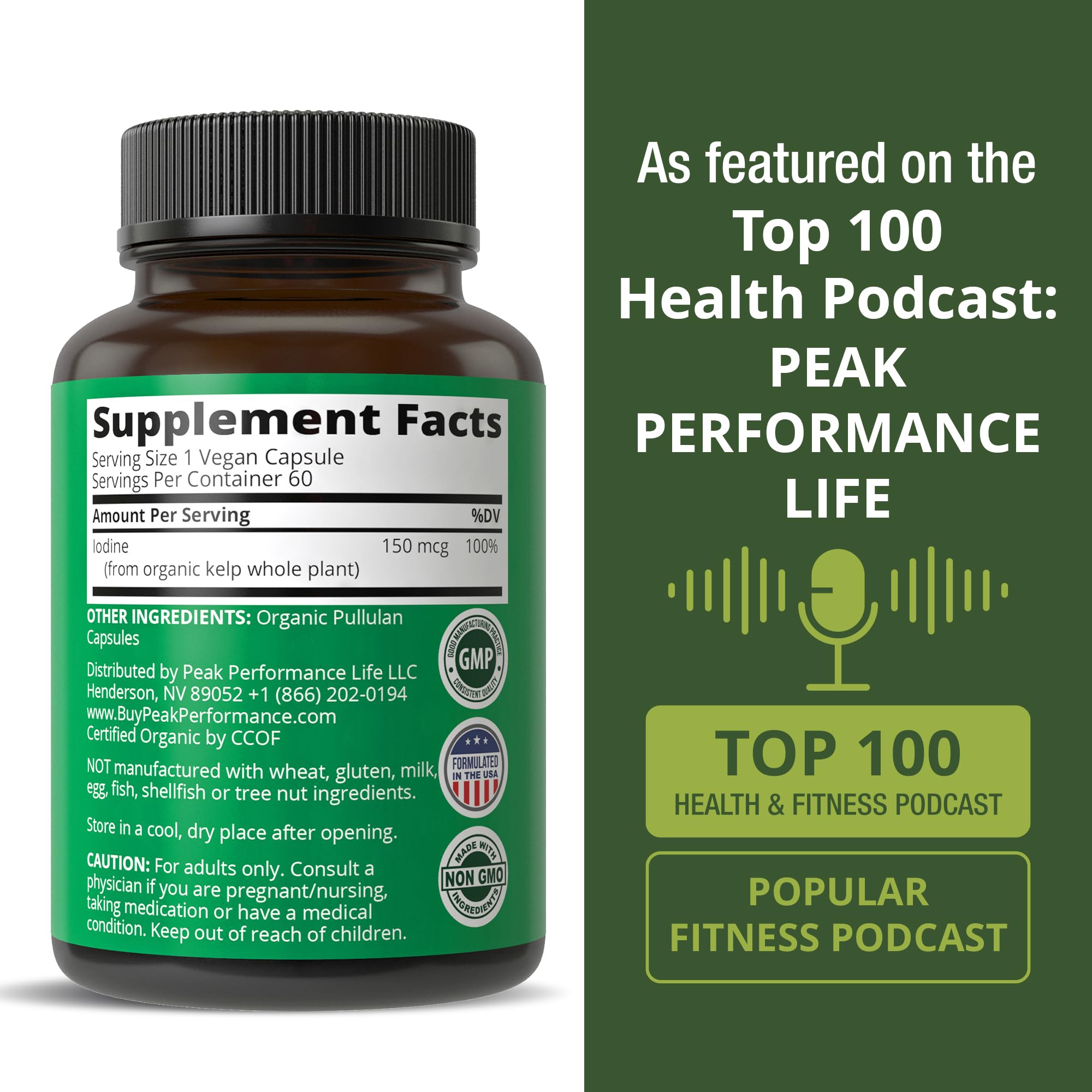 Peak Performance cápsulas junto a alimentos saludables en uso diario