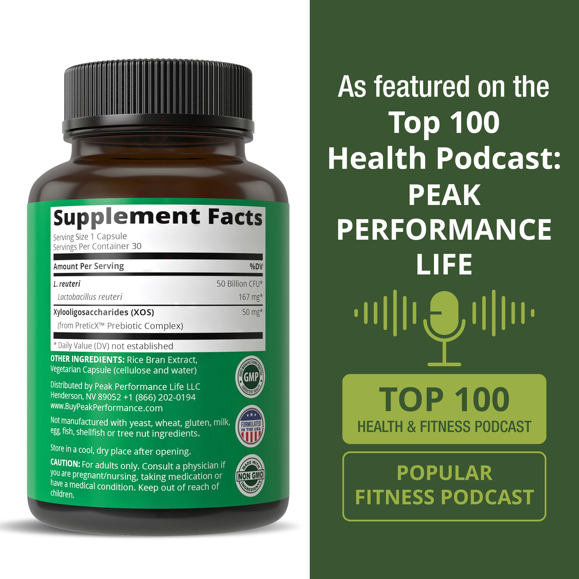 Peak Performance cápsula junto a desayuno representando uso cotidiano y soporte digestivo