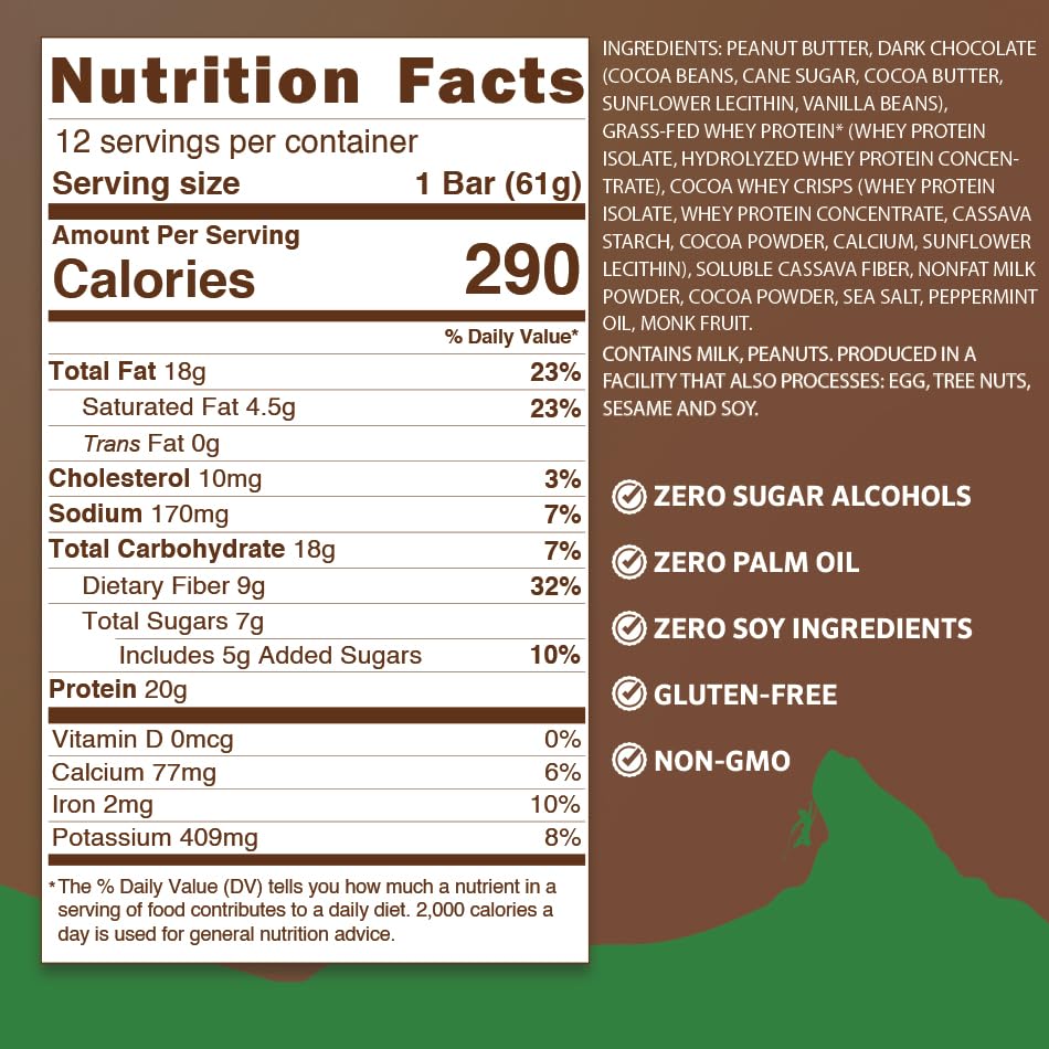 Peak Protein primer plano del interior masticable y recubrimiento de chocolate oscuro