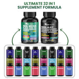 Peakhealth ingredientes secos dispersos ilustrando la mezcla 32 en 1