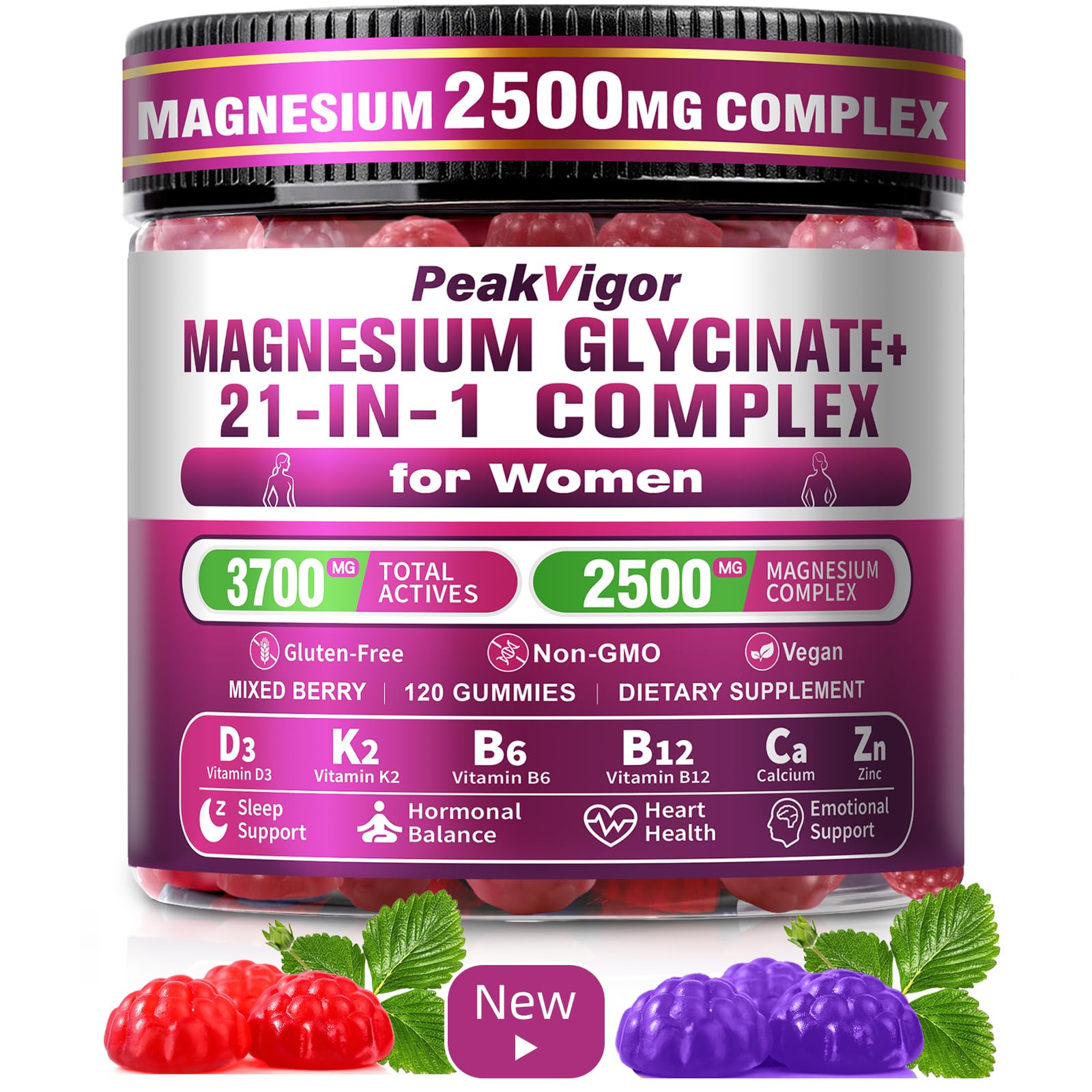 PeakVigor mujer masticando gominola en ambiente relajado, apoyo al descanso