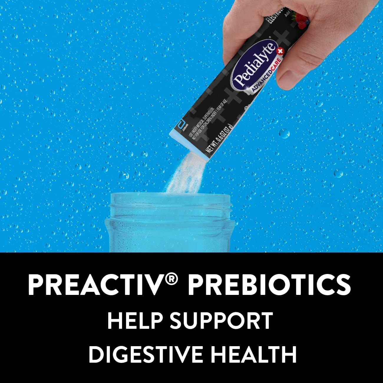 Pedialyte AdvancedCare Plus etiqueta nutricional enfocada en electrolitos y azúcares