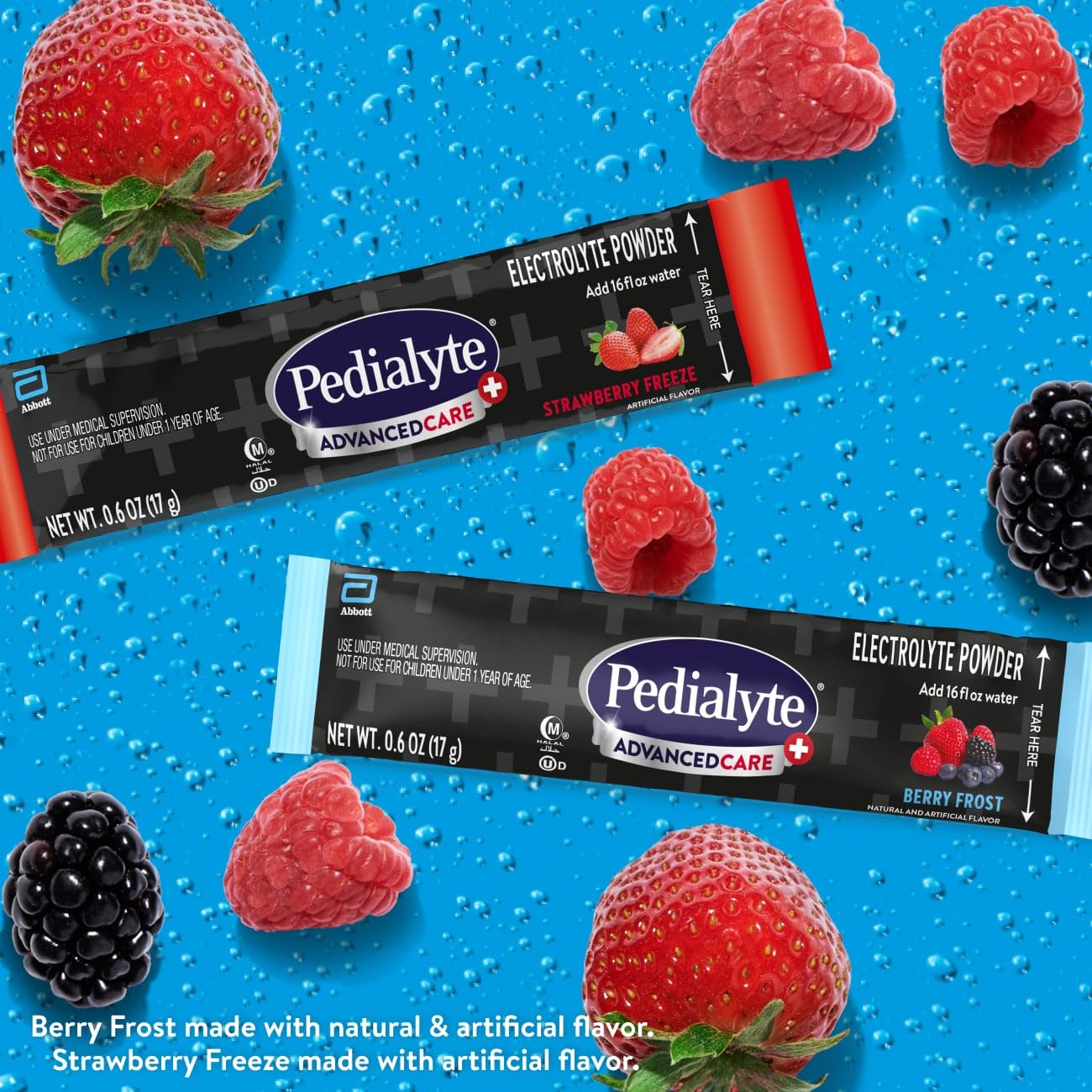Pedialyte AdvancedCare Plus sobre disuelto en agua para rehidratación rápida