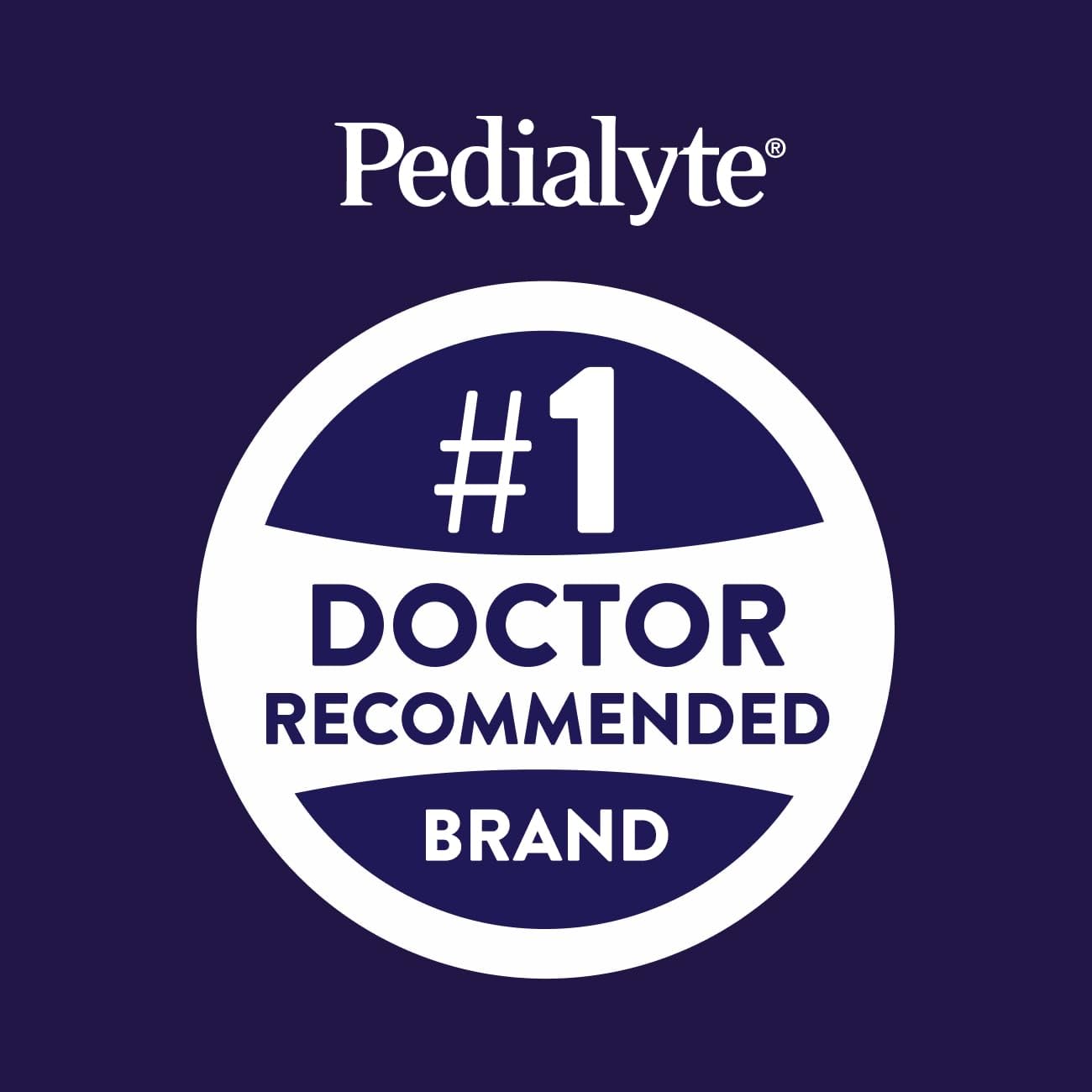 Pedialyte sobre disolviéndose en vaso que muestra fácil preparación