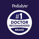 Pedialyte sobre disolviéndose en vaso que muestra fácil preparación