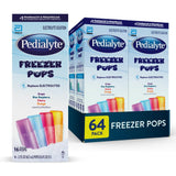 Pedialyte empaque frontal mostrando pack de 64 y sabores variados, conveniencia inmediata