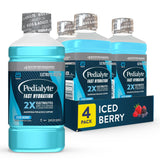 Pedialyte Iced Berry frontal mostrando etiqueta y beneficio de rehidratación