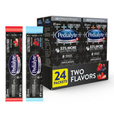 Pedialyte envase frontal mostrando pack variedad y beneficios rápidos