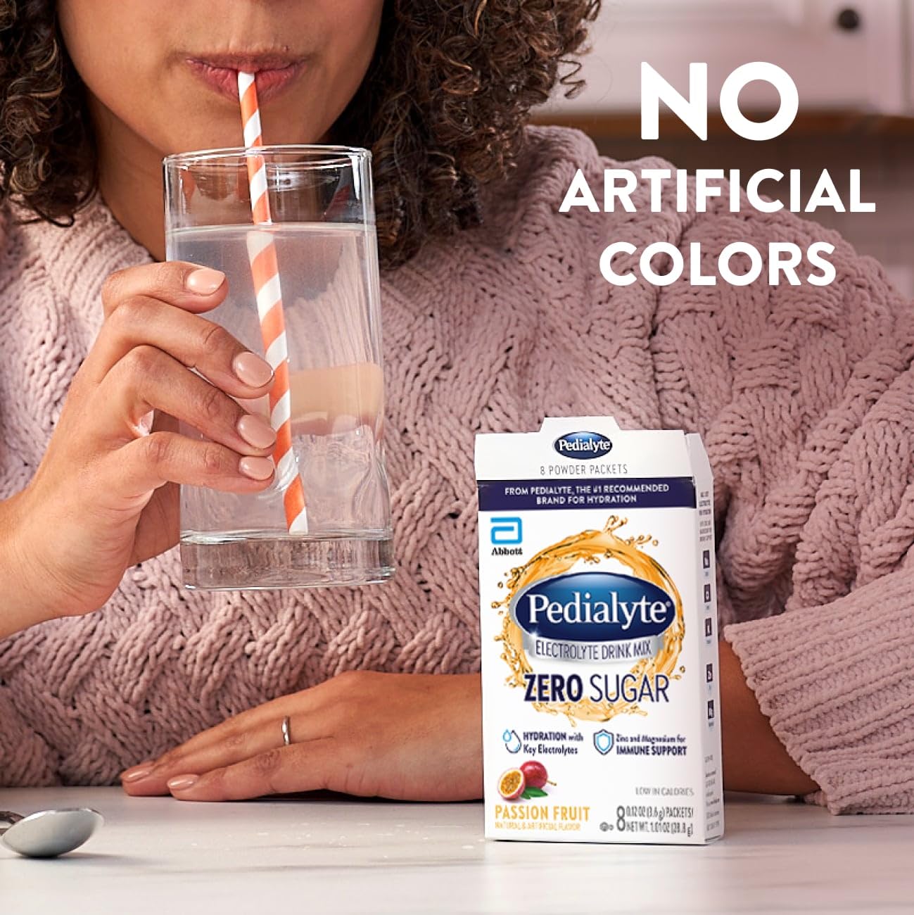 Pedialyte bebida Passion Fruit en vaso listo para beber que hidrata rápido