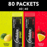 Pedialyte sobre abierto listo para mezclar, conveniencia y transporte