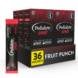 Pedialyte envase frontal Fruit Punch mostrando presentación y beneficios