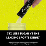 Botella con Pedialyte Sport mezclado, marca Pedialyte y rehidratación instantánea