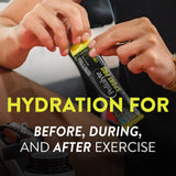 Pedialyte Sport Pro comparacion de tamaño del sobre en mano, portátil y práctico