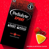 Pedialyte sobres individuales alineados para transporte fácil y rápido