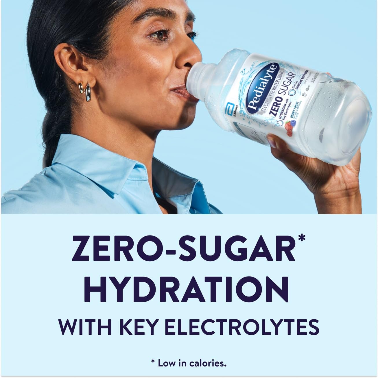 Pedialyte gotas y textura del líquido Berry Frost para sabor refrescante